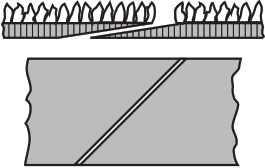 Belt ends meet at a diagonal angle and evenly overlap.